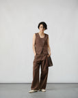 Asymmetry Linen Vest