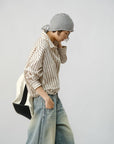 Relaxed Striped Drawstring Shirt