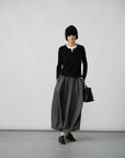 Luxe Bloom Wool Skirt