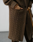 Classic Cable Knit Wool Cardigan