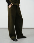 Wool-Blend Curve-Line Trousers
