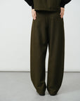 Wool-Blend Curve-Line Trousers