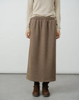 Relaxed Knit A-Line Skirt