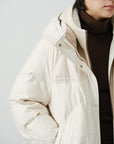 Wave Quilted Long Down Coat