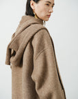 Hooded Scarf Wool Coat