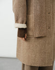 Hooded Scarf Wool Coat