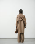 Hooded Scarf Wool Coat