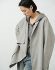 Asymmetric Drape Collar Wool Coat
