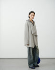 Asymmetric Drape Collar Wool Coat