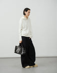 Full Elastic Waist Wide-Leg Jeans
