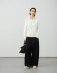 Full Elastic Waist Wide-Leg Jeans