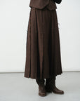 Raw-Edge Herringbone Skirt