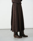 Raw-Edge Herringbone Skirt