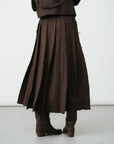 Raw-Edge Herringbone Skirt