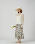 Lightweight Ditsy Print Skirt