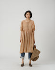 Tie-Front Linen Dress