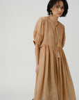 Tie-Front Linen Dress