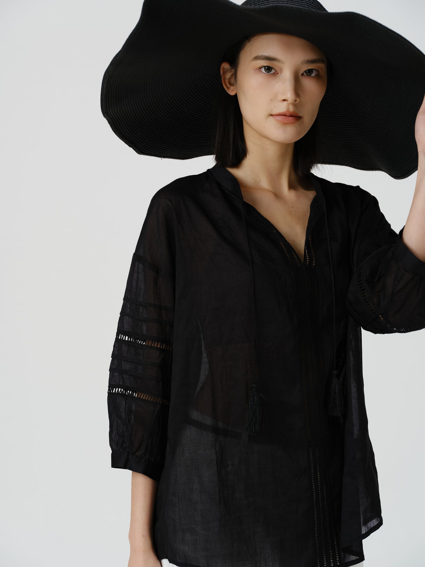 Boho Lace Linen Blouse