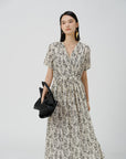 Floral Chiffon V-Neck Dress