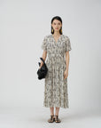 Floral Chiffon V-Neck Dress