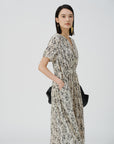 Floral Chiffon V-Neck Dress