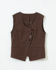 Asymmetry Linen Vest