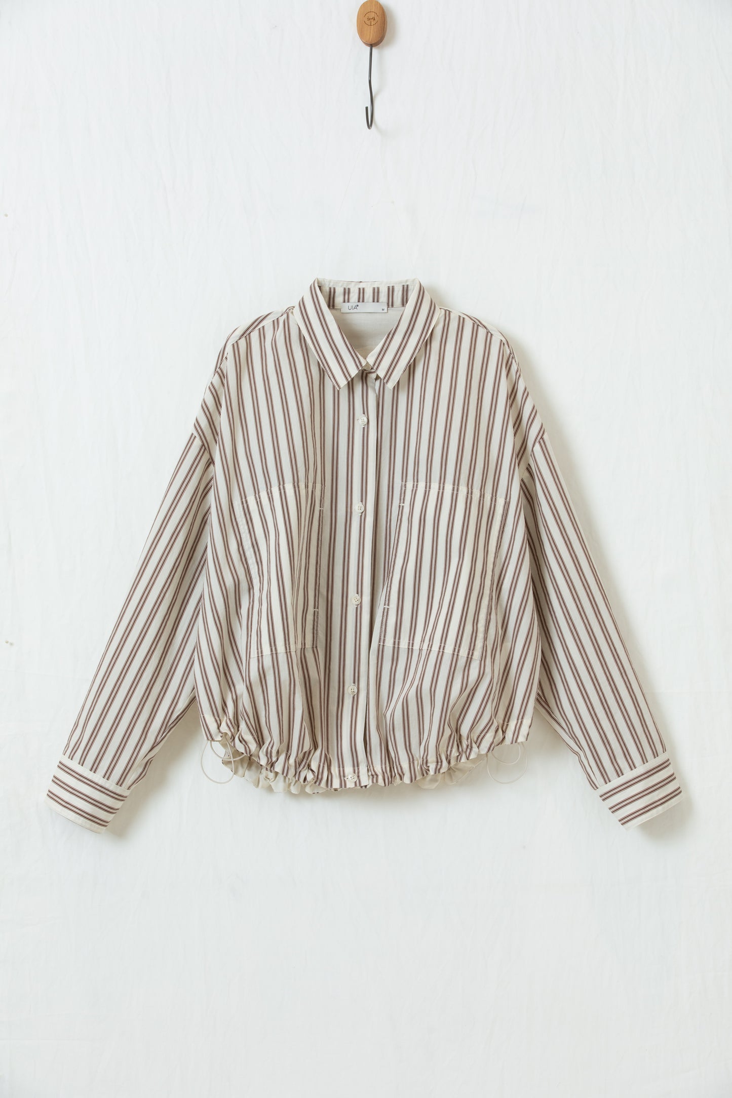 Relaxed Striped Drawstring Shirt