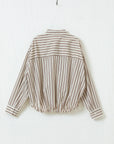 Relaxed Striped Drawstring Shirt