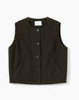 Wool Herringbone Relaxed Vest