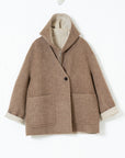 Relaxed Hooded Wool Coat