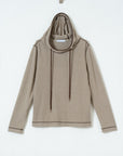 Contrast Stitch Hooded Top