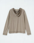 Contrast Stitch Hooded Top