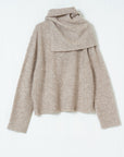 Scarf Collar Wool Knit Sweater