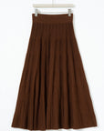 Knit A-Line Pleated Skirt
