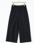 Wool Cropped Wide-Leg Trousers