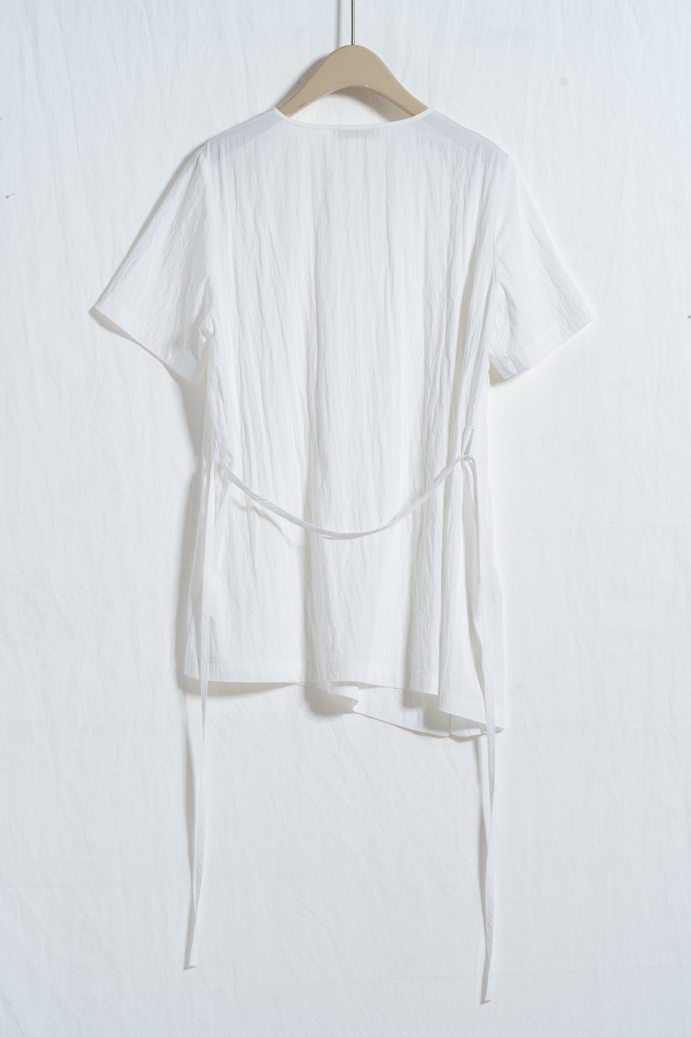 Asymmetrical Tie - Waist Tunic Shirt - UNIQUE ATTRACTION