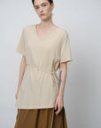 Asymmetrical Tie - Waist Tunic Shirt - UNIQUE ATTRACTION