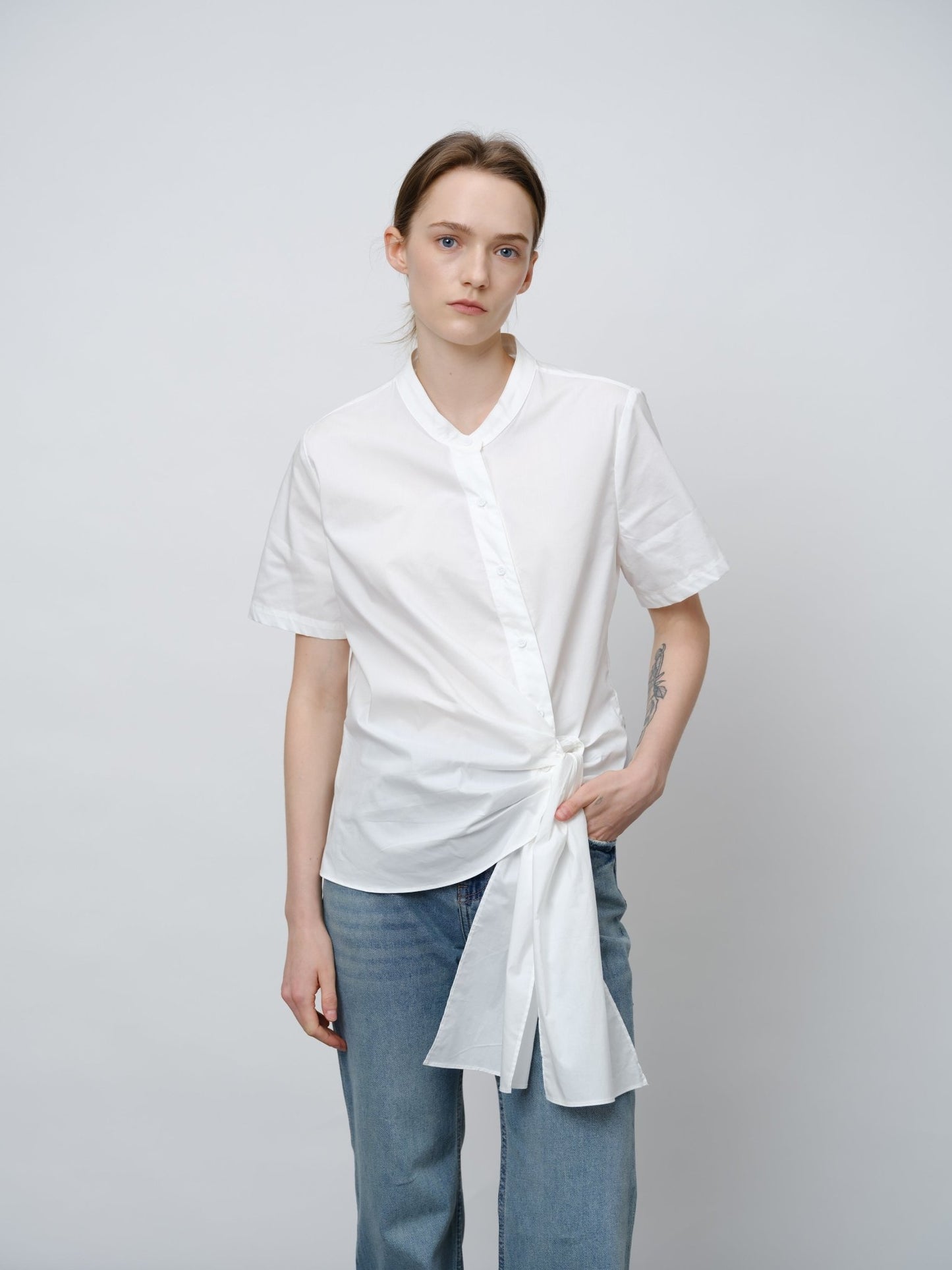 Asymmetry Wrap Shirt - UNIQUE ATTRACTION