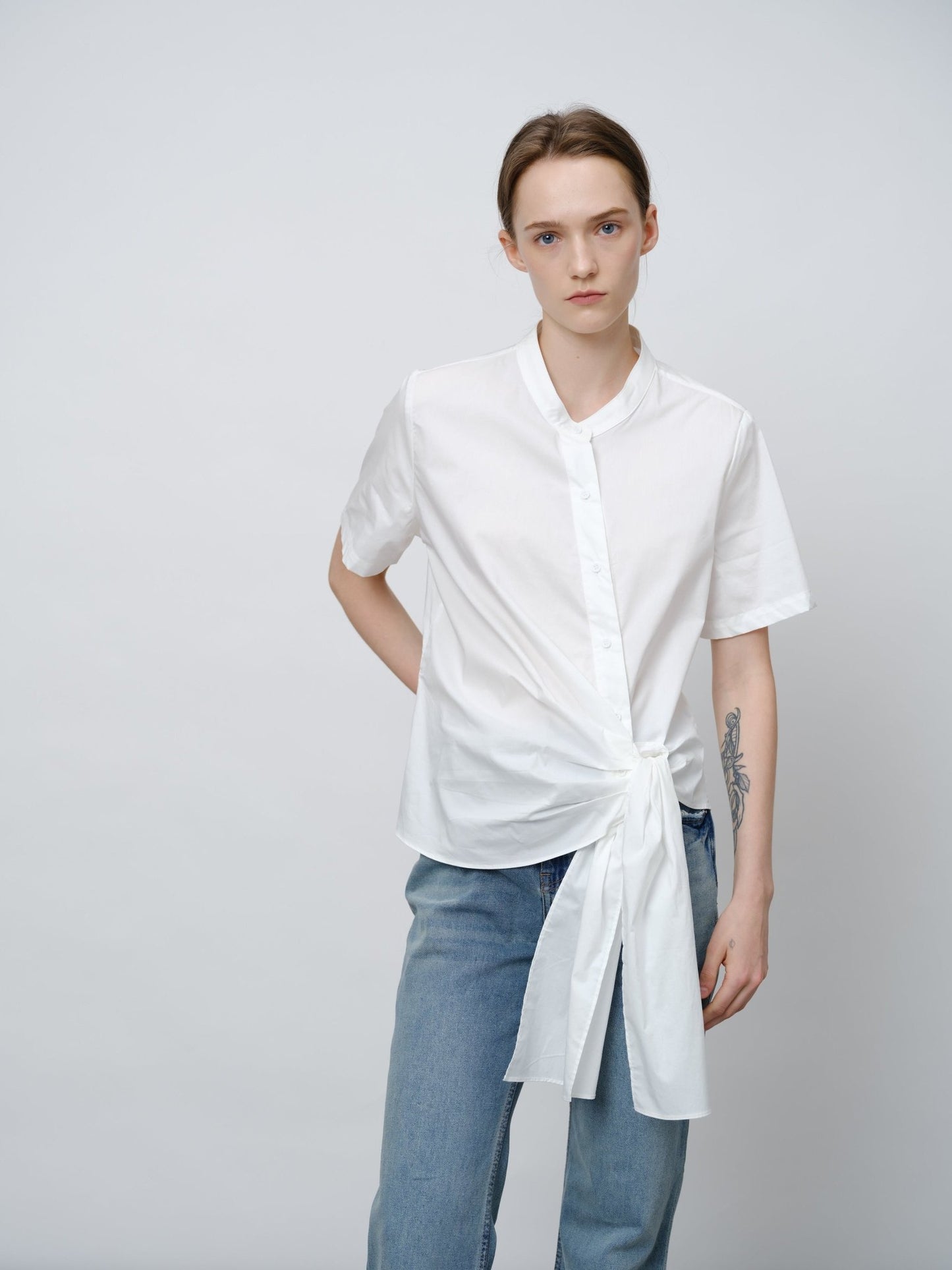 Asymmetry Wrap Shirt - UNIQUE ATTRACTION