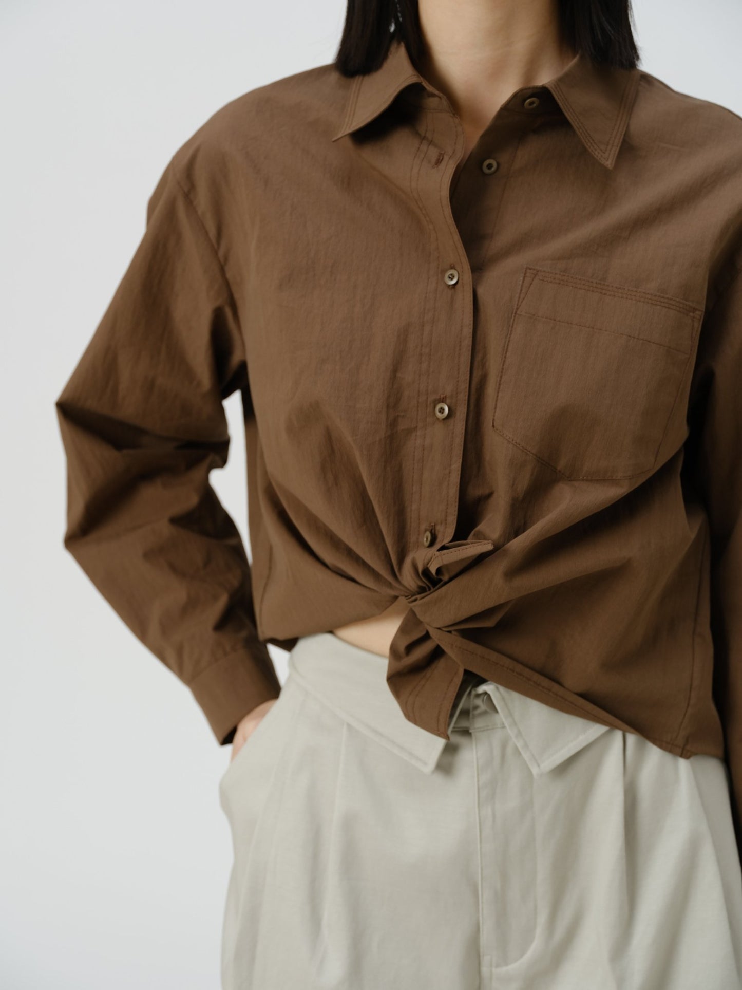 Crisp Drape Boxy Shirt - UNIQUE ATTRACTION