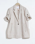 Natural Edge Linen Blazer - UNIQUE ATTRACTION