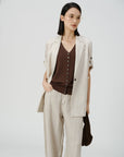 Natural Edge Linen Blazer - UNIQUE ATTRACTION