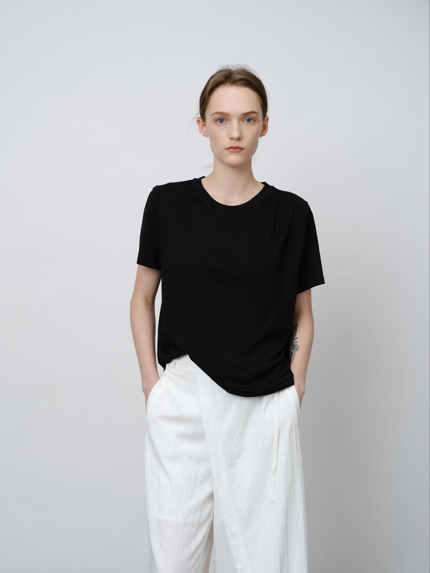 Tencel - Acetate Blend Pleated Tee - UNIQUE ATTRACTION