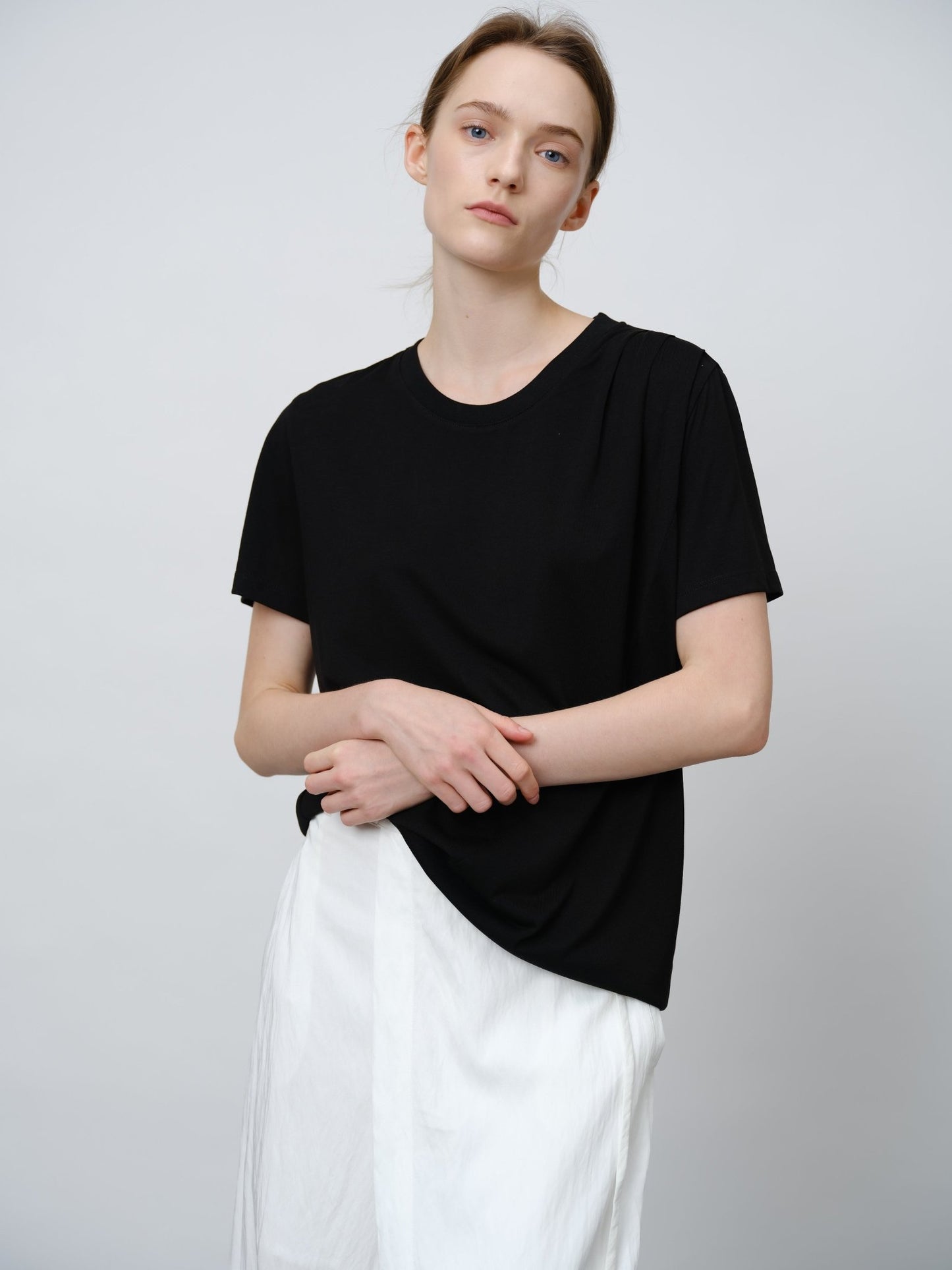 Tencel - Acetate Blend Pleated Tee - UNIQUE ATTRACTION