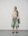 Relaxed Striped Drawstring Shirt