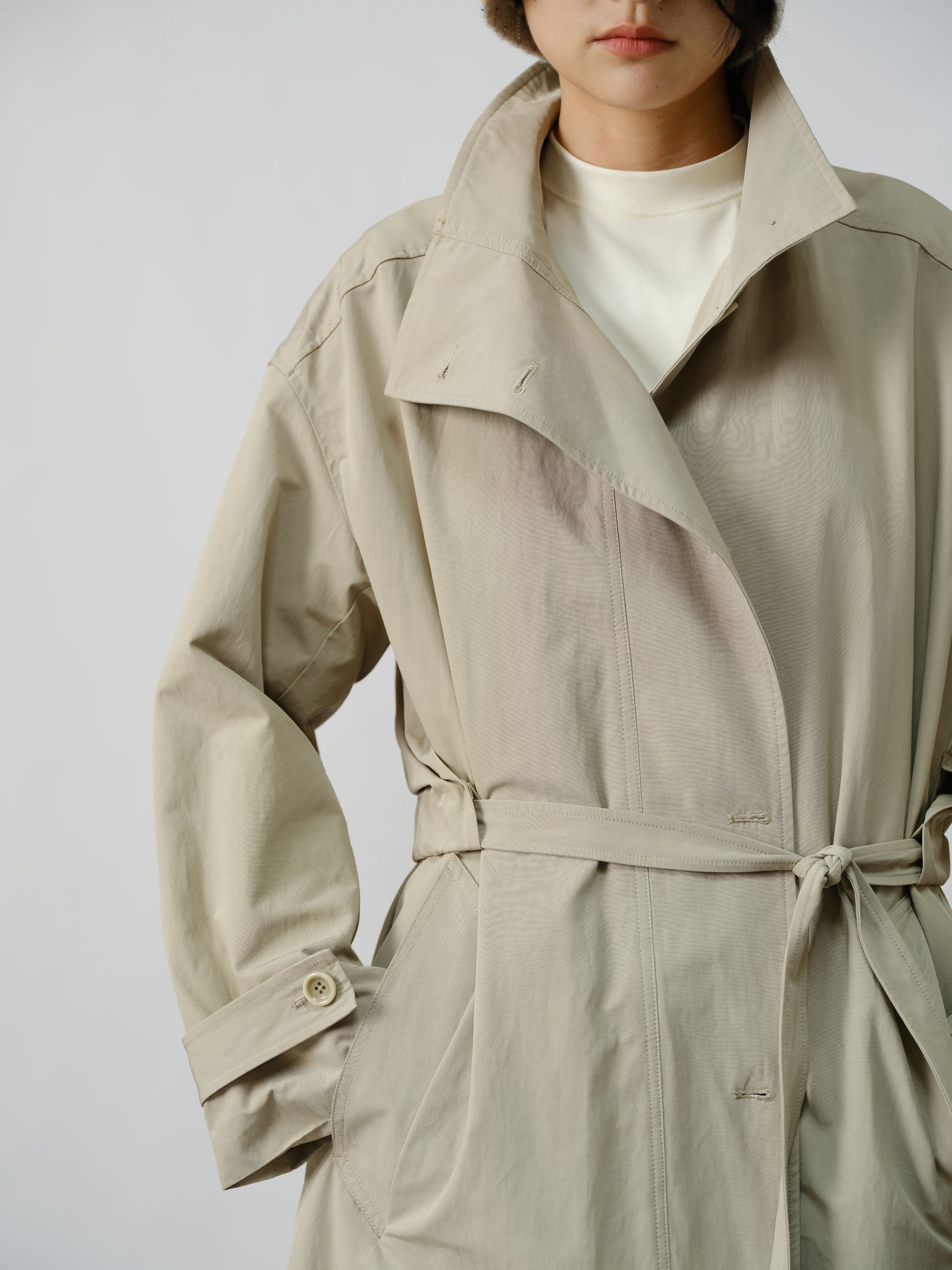 Wrinkle Texture Trench Coat