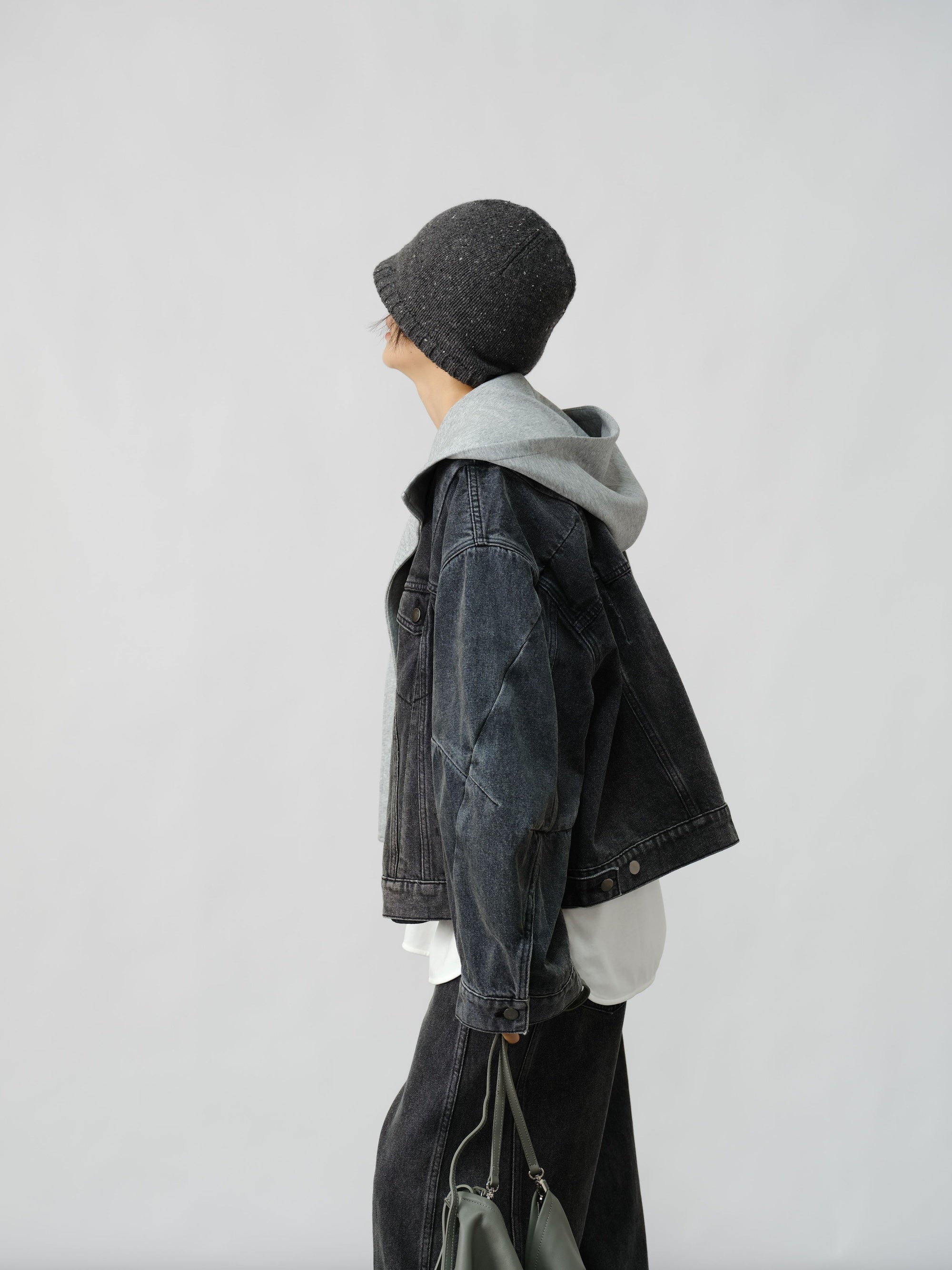 Sculpted Denim Hoodie