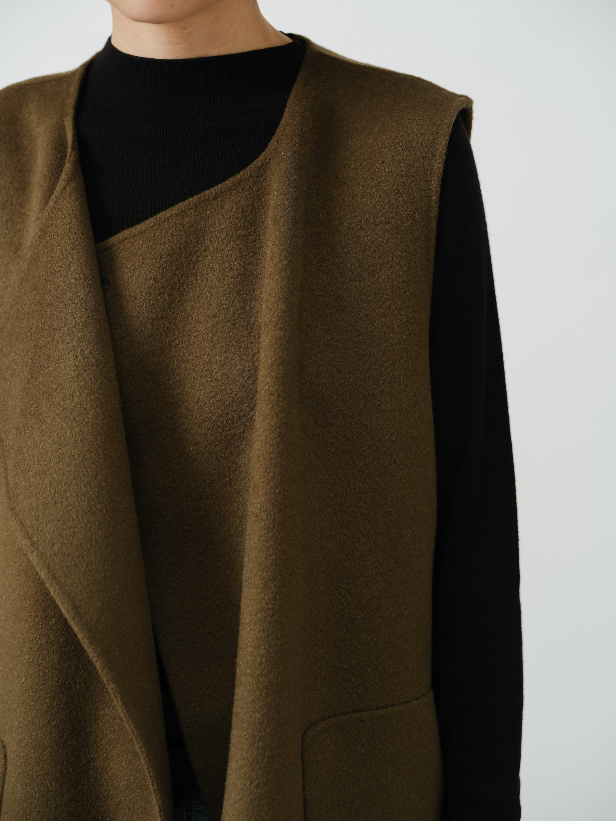 Modern Wool-Blend Long Vest