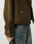 Cropped Wool Blend Peacoat