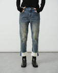 Slim Tapered Cuffed Denim Jeans